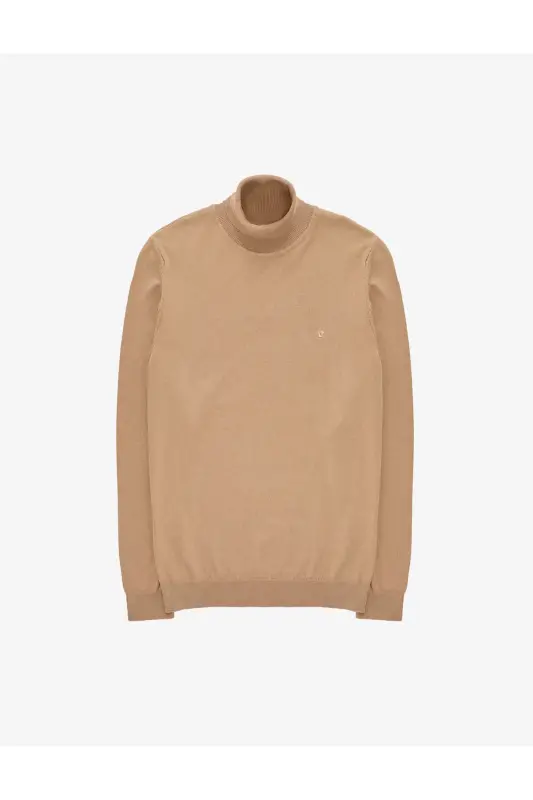 Camel Slim Fit Balıkçı Yaka Basic Triko Kazak 50314202-VR015 - Camel - 7