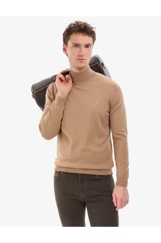 Camel Slim Fit Balıkçı Yaka Basic Triko Kazak 50314202-VR015 - Camel - Pierre Cardin (1)