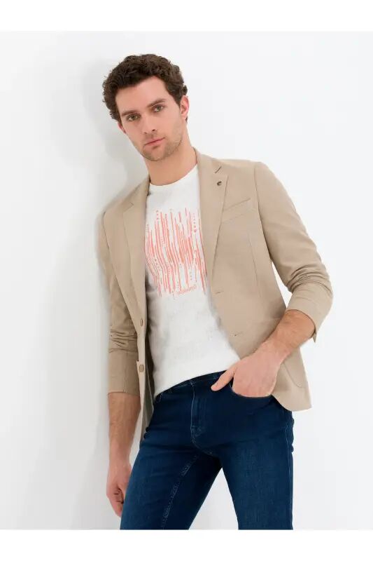 Camel Slim Fit Ceket 50271261-VR015 - Camel - CACHAREL