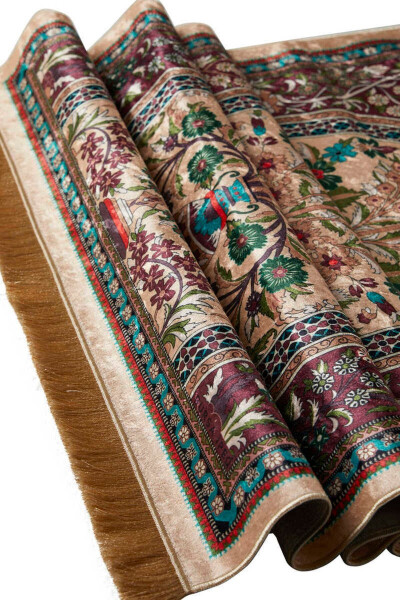 Camel Velvet Rug Prayer Mat - 3