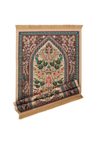 Camel Velvet Rug Prayer Mat - 4