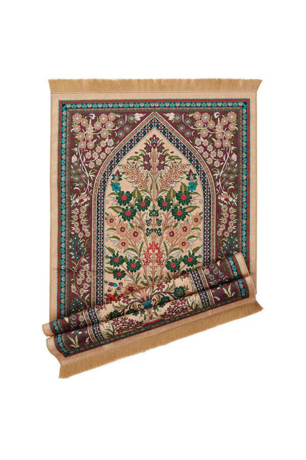 Camel Velvet Rug Prayer Mat - 4