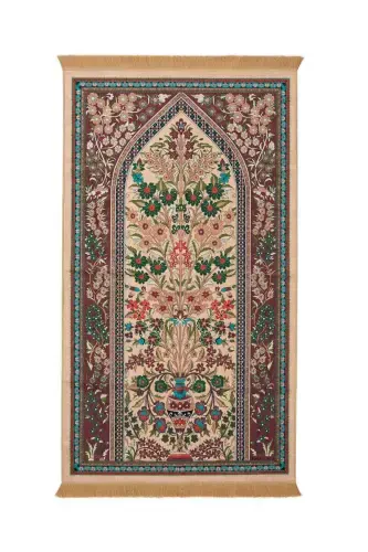 Camel Velvet Rug Prayer Mat - 1