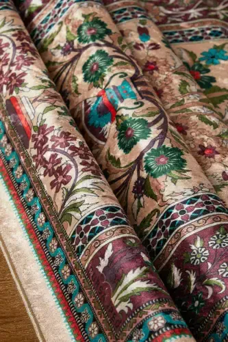 Camel Velvet Rug Prayer Mat - BURSA İPEK (1)