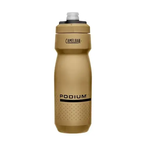 CamelBak Podium Bike Squeeze Water Bottle, High Flow Easy Squeeze Design for Cycling Performance, 24oz, Gold - 1