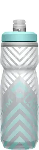 CamelBak Podium Chill Bike Insulated Squeeze Water Bottle Grey/Teal Stripe, 21oz - 3