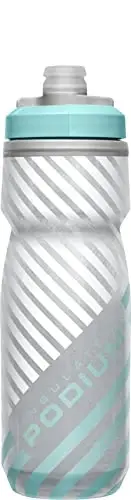 CamelBak Podium Chill Bike Izolyatsiyalangan Siqilgan Suv Shishasi Kulrang/Moviy chiziq, 21oz - 4