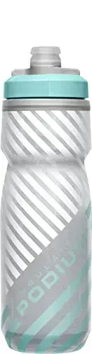 CamelBak Podium Chill Bike Insulated Squeeze Water Bottle Grey/Teal Stripe, 21oz - 4