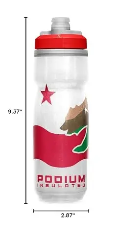 CamelBak Podium Chill Insulated Bike Water Bottle - Easy Squeeze Bottle - Fits Most Bike Cages - 21oz, California 