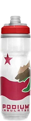 CamelBak Podium Chill Isitg'ichli Velosiped Su Shishasi - Oson Siqish Shishasi - Ko'pgina Velosiped Qafaslariga Mos keladi - 620 ml, Kaliforniya 