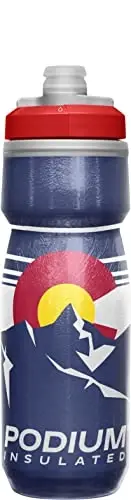 CamelBak Podium Chill Izolyatsiyalangan Velosiped Su Shishasi - Oson Siqish Shishasi - Ko'pchilik Velosiped Qafaslariga Mos keladi - 21oz, Kolorado 