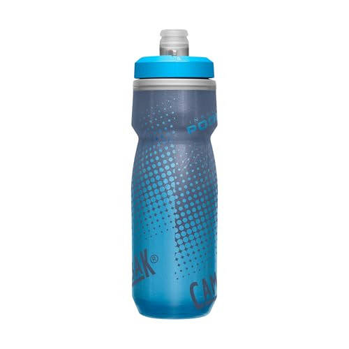 CamelBak Podium Chill Izolyatsiyalangan Velosiped Su Shishasi - Oson Siqish Shishasi - Ko'pchilik Velosiped Qafaslariga Mos Kiladi - 21oz, Ko'k Nuqta - 3