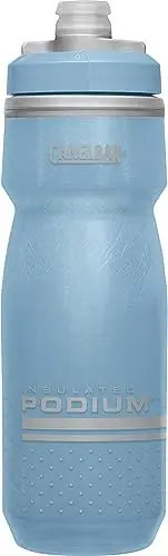 CamelBak Podium Chill Water Bottle 21oz, Stone Blue | Easy Squeeze Design, Double Wall Insulation, High Flow Self Sealing Cap, Secure Bike Cage Fit, Durable Cycling Bottle - 3