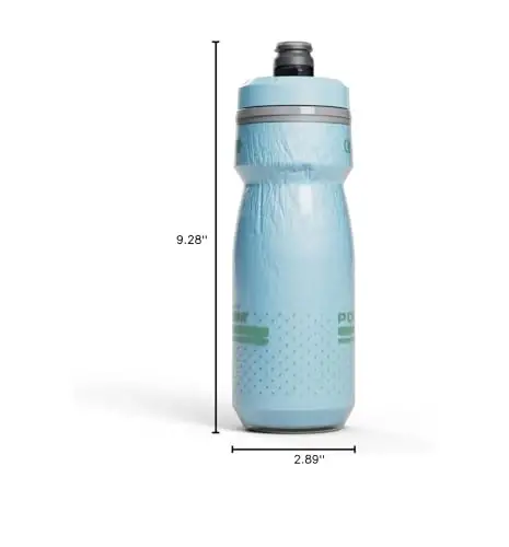 CamelBak Podium Chill Water Bottle 21oz, Crystal Blue | Easy Squeeze Design, Double Wall Insulation, High Flow Self Sealing Cap, Secure Bike Cage Fit, Durable Cycling Bottle 