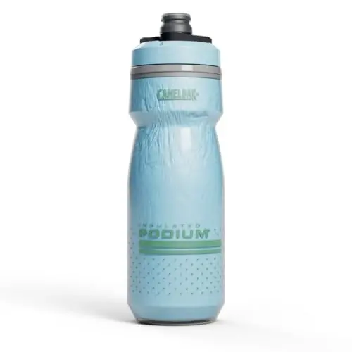 CamelBak Podium Chill Insulated Bike Squeeze Water Bottle, Cold Retention for Cycling, 21oz, Crystal Blue 