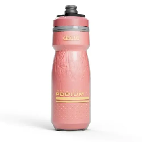 CamelBak Podium Chill Insulated Bike Squeeze Water Bottle, Cold Retention for Cycling, 21oz, Coral Sunset 