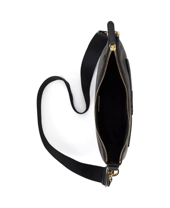 Cameryn Pebbled Leather Small Crossbody-Black - 4