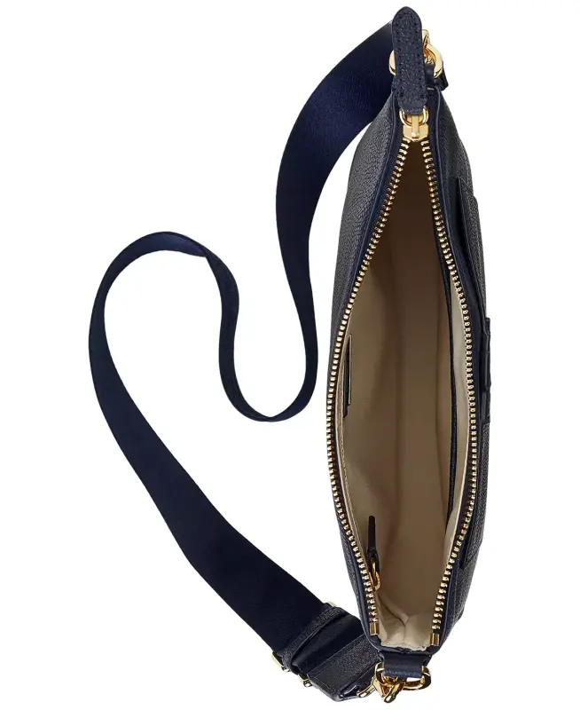 Cameryn Pebbled Leather Small Crossbody-Navy - 5