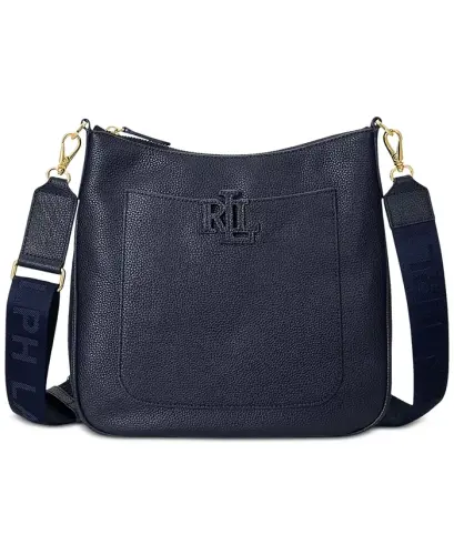 Cameryn Pebbled Leather Small Crossbody-Navy 