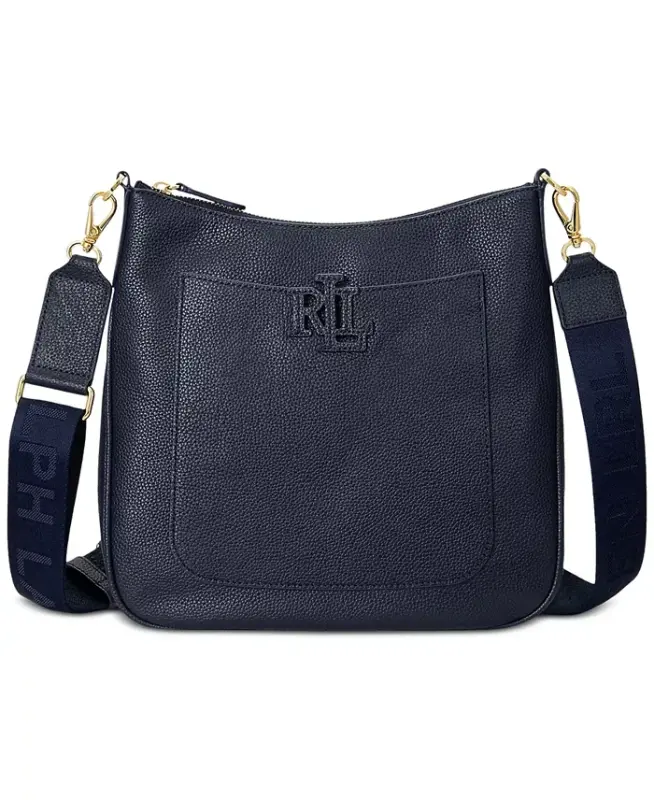 Cameryn Pebbled Leather Small Crossbody-Navy - 1