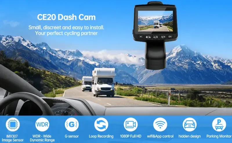Campark Dual Dash Cam 1080P Dash Cam Front and Inside Dash Camera for Cars with GPS Tracking, Inside IR Night Vision, Parking Monitor, Loop Recording, G-sensor - 1