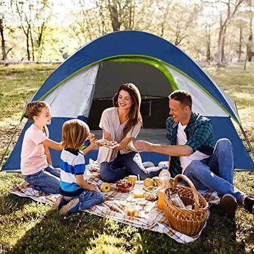 Camping Tent 2-4 Person, Waterproof Windproof Tent with Rainfly Easy Set up-Portable Dome Tents for Camping… 