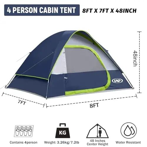 Camping Tent 2-4 Person, Waterproof Windproof Tent with Rainfly Easy Set up-Portable Dome Tents for Camping… - 3