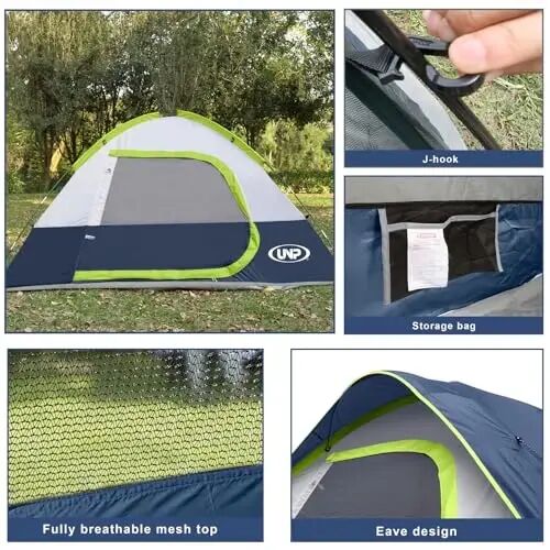 Camping Tent 2-4 Person, Waterproof Windproof Tent with Rainfly Easy Set up-Portable Dome Tents for Camping… - 4
