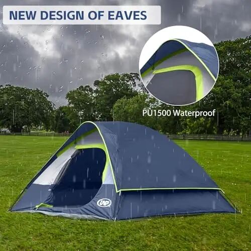 Camping Tent 2-4 Person, Waterproof Windproof Tent with Rainfly Easy Set up-Portable Dome Tents for Camping… - 6