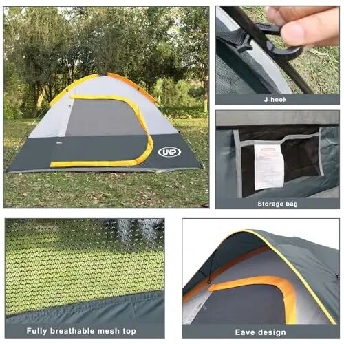 Camping Tent 2-4 Person, Waterproof Windproof Tent with Rainfly Easy Set up-Portable Dome Tents for Camping… - 4