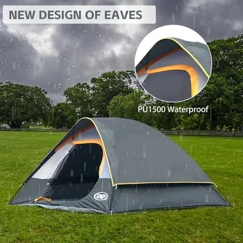 Camping Tent 2-4 Person, Waterproof Windproof Tent with Rainfly Easy Set up-Portable Dome Tents for Camping… - 6