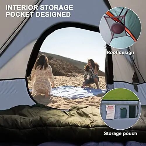 Camping Tent 2-4 Person, Waterproof Windproof Tent with Rainfly Easy Set up-Portable Dome Tents for Camping… 