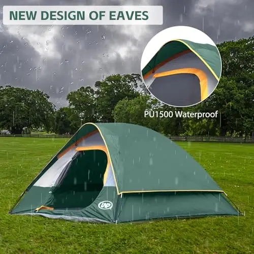 Camping Tent 2-4 Person, Waterproof Windproof Tent with Rainfly Easy Set up-Portable Dome Tents for Camping… - 6