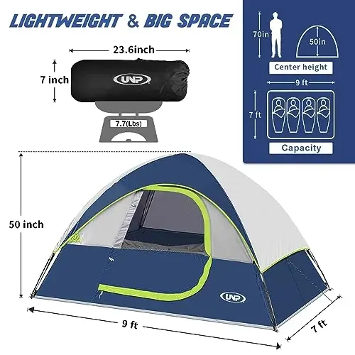 Camping Tent 2-4 Person, Waterproof Windproof Tent with Rainfly Easy Set up-Portable Dome Tents for Camping… - 4