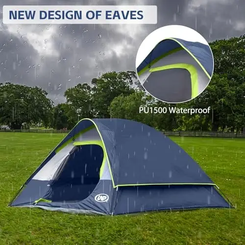 Camping Tent 2-4 Person, Waterproof Windproof Tent with Rainfly Easy Set up-Portable Dome Tents for Camping… - 6