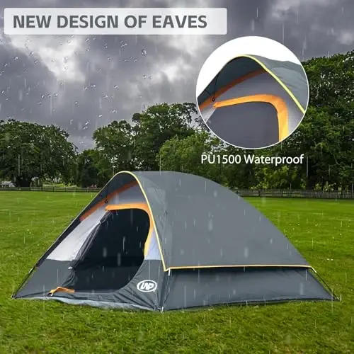 Camping Tent 2-4 Person, Waterproof Windproof Tent with Rainfly Easy Set up-Portable Dome Tents for Camping… - 6