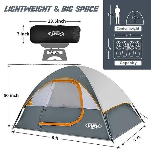 Camping Tent 2-4 Person, Waterproof Windproof Tent with Rainfly Easy Set up-Portable Dome Tents for Camping… - 2