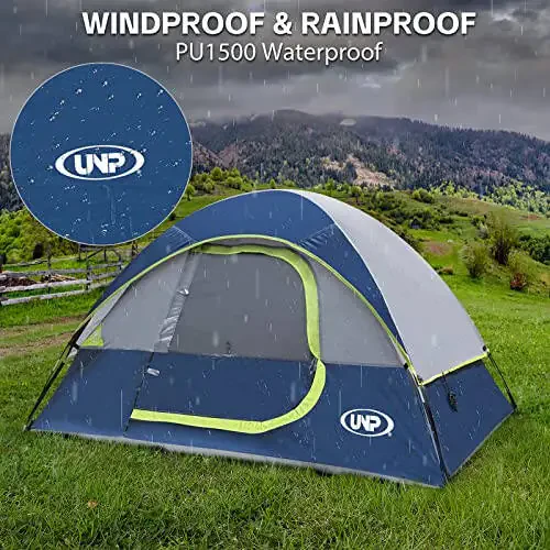 Camping Tent 2 Person, Waterproof Windproof Tent with Rainfly Easy Set up-Portable Dome Tents for Camping - 5