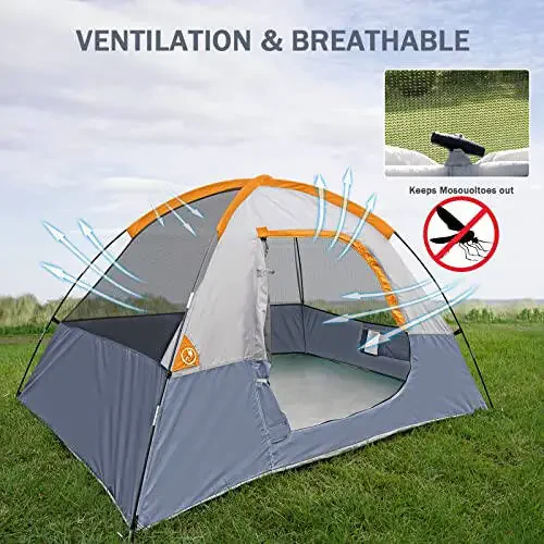 Camping Tent 2 Person, Waterproof Windproof Tent with Rainfly Easy Set up-Portable Dome Tents for Camping... - 5