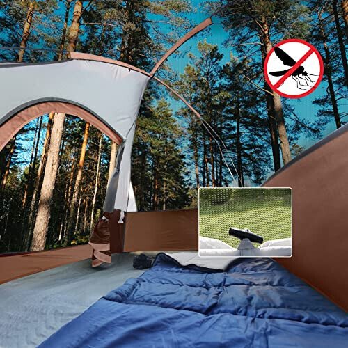 Camping Tent 2 Person, Waterproof Windproof Tent with Rainfly Easy Set up-Portable Dome Tents for Camping - 4