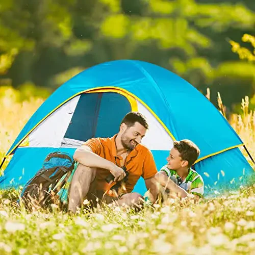 Camping Tent 2 Person, Waterproof Windproof Tent with Rainfly Easy Set up-Portable Dome Tents for Camping - 5