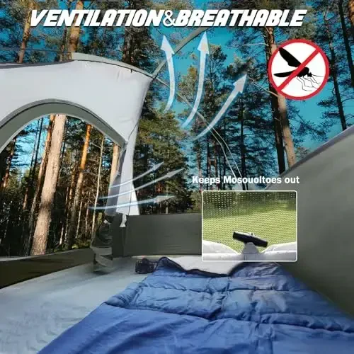 Camping Tent 2 Person, Waterproof Windproof Tent with Rainfly Easy Set up-Portable Dome Tents for Camping… - 4