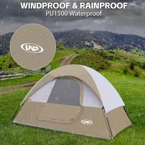 Camping Tent 2 Person, Waterproof Windproof Tent with Rainfly Easy Set up-Portable Dome Tents for Camping… - 6