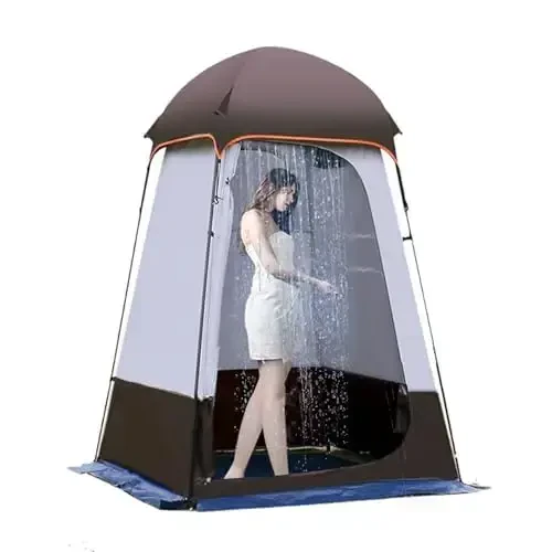 Camping Tent Shower Tent,Outdoor Changing with Built-in Hook,Holds 20 Liters of Water,63 * 63 * 95 Inch,210D Oxford Cloth Waterproof - Portable Toilet Shelter with Carrying Bag for Camping,Beach - SANHESHUN