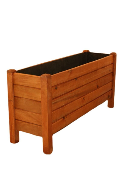 Camping Time Wooden Planter Outdoor Flower Pot Decorative Planter Large Size - GENEL MARKALAR (1)