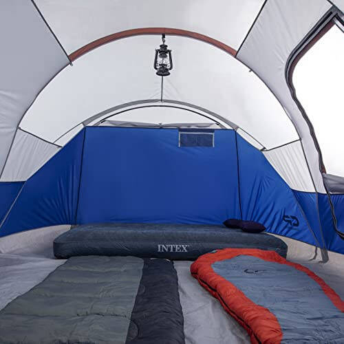 CAMPROS CP Camping Tent 10 Person Family Cabin Tent, 2 Room Water Resistant Waterproof Tent with Top Rainfly, 4 Large Mesh Windows, Double Layer, Easy Set Up, Portable with Carry Bag, 16ft x 9ft x72in - 5