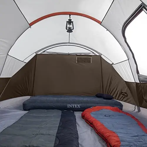 CAMPROS CP Camping Tent 10 Person Family Cabin Tent, 2 Room Water Resistant Waterproof Tent with Top Rainfly, 4 Large Mesh Windows, Double Layer, Easy Set Up, Portable with Carry Bag, 16ft x 9ft x72in - 6