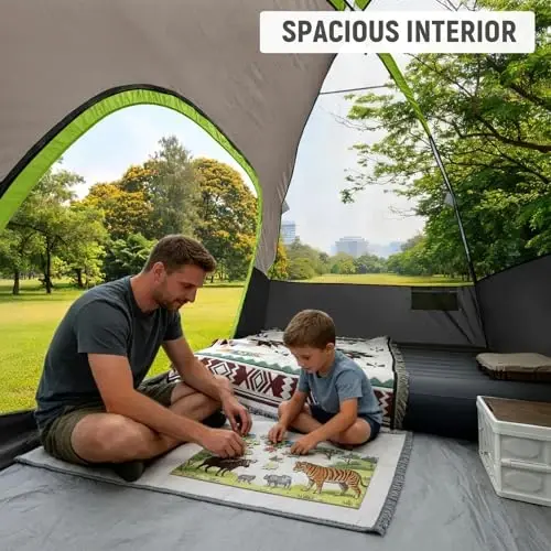 CAMPROS CP Camping Tent 2/4/6 Person, Waterproof Windproof Double Layer Dome Tent, Easy Setup with Large Mesh Windows & Wide Door for Outdoor Camping Backyard - 3