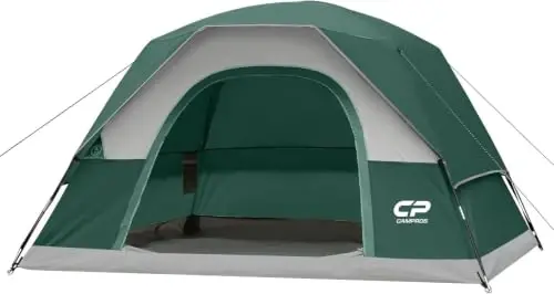 CAMPROS CP Camping Tent 2/4/6 Person, Waterproof Windproof Double Layer Dome Tent, Easy Setup with Large Mesh Windows & Wide Door for Outdoor Camping Backyard 