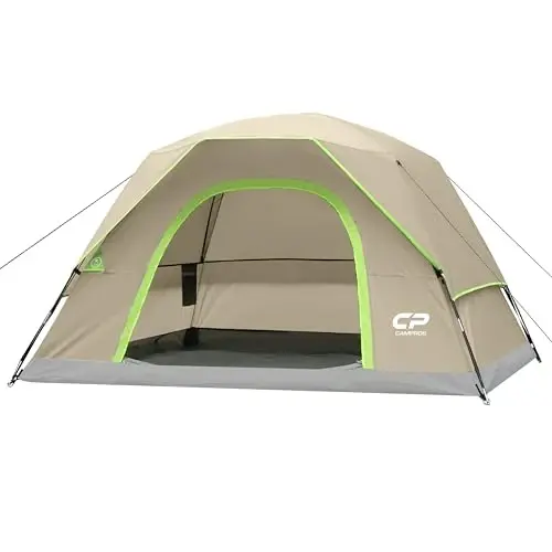 CAMPROS CP Camping uchun chodirlar 2/4/6 kishilik chodir suv o'tkazmaydigan shamolga chidamli ikki qavatli chodir, oson o'rnatiladigan gumbaz chodir, katta to'rli derazalar va ochiq havoda dam olish va sayohat qilish uchun kengroq eshik. - CAMPROS CP